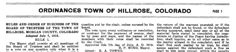 Old Newspaper Picture of Town Ordinances
